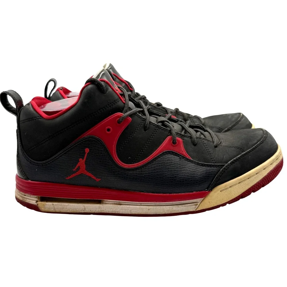 Nike Jordan Flight 45 Bred Black Red Sneakers‎ Mens 11 Retro Basketball Shoes